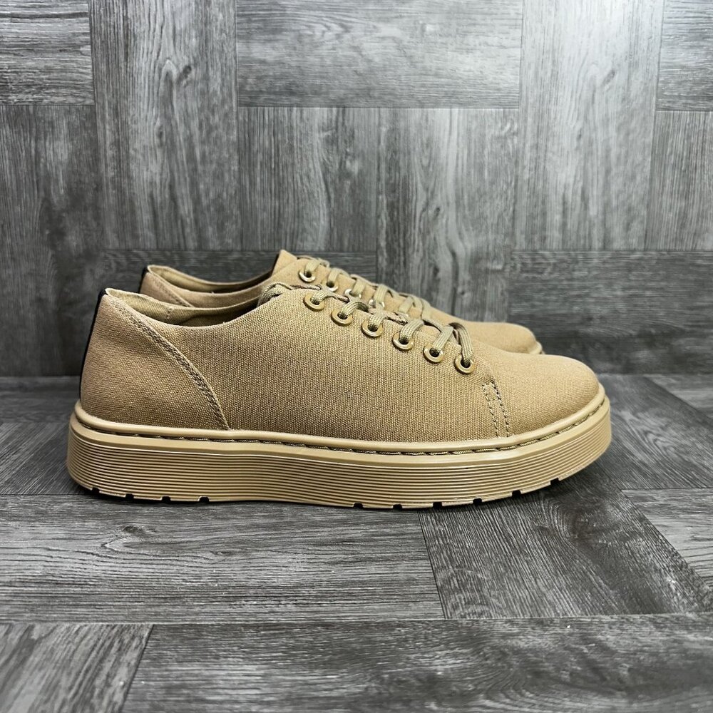 Dr. Martens Dante Sneakers Womens 11 Khaki Canvas Low‎ Top Minimalist NEW